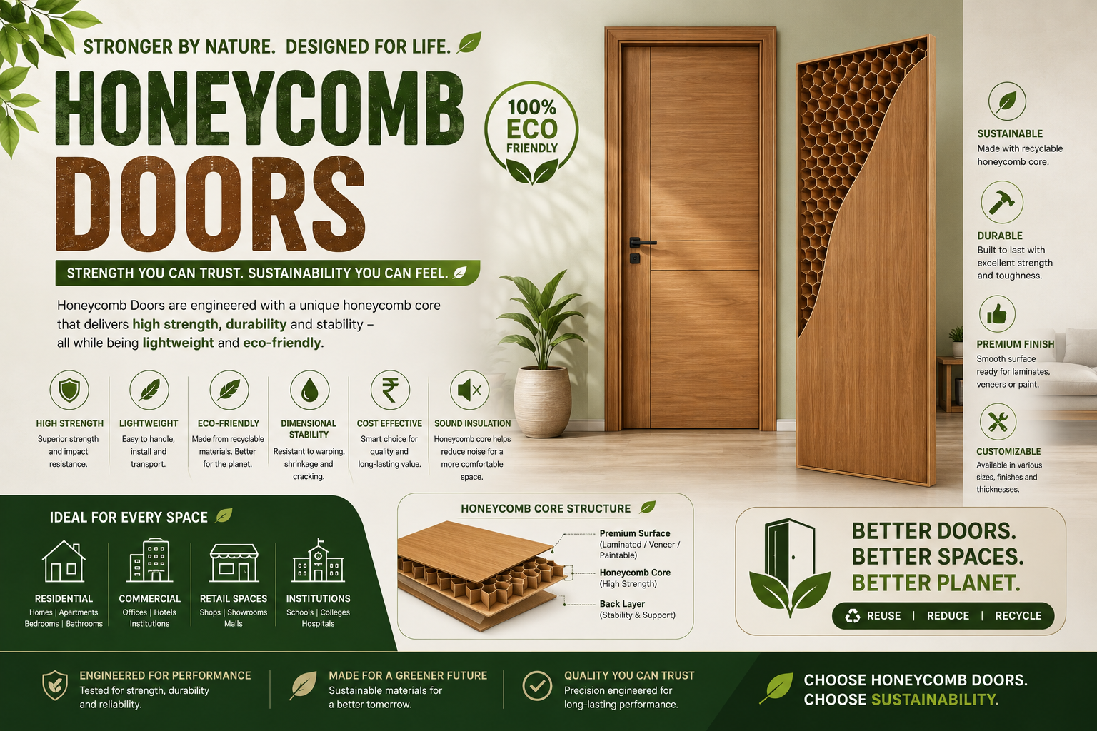 Honeycomb Doors - J Square Pack